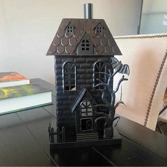 Black Metal Haunted House Halloween Decor - Picture 2 of 9